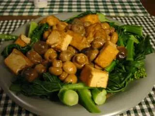 揚げ豆腐ときのこの蒸し焼き　写真